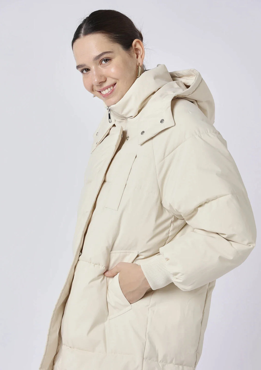 Delphine Hooded Long Puffer Jacket