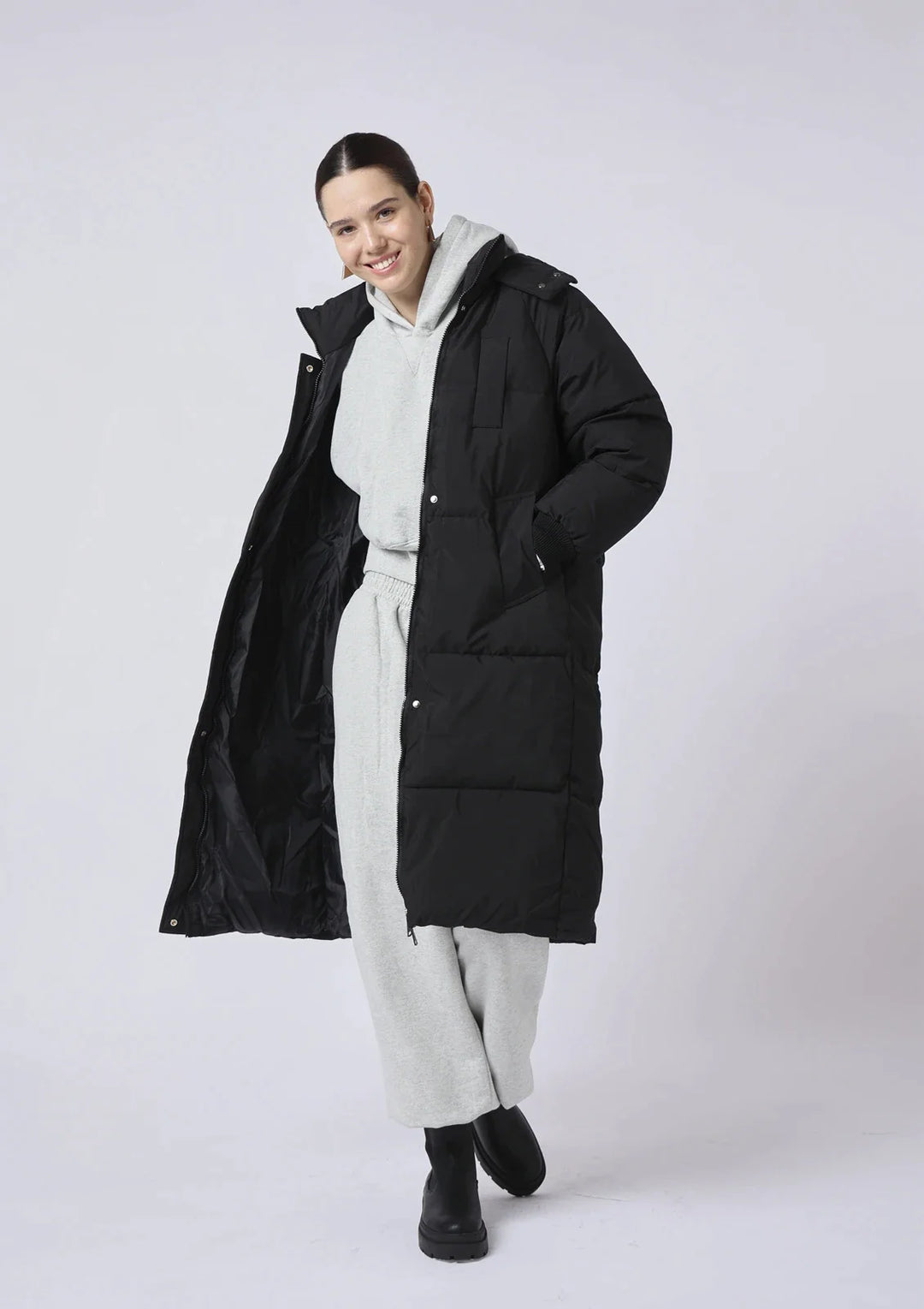 Delphine Hooded Long Puffer Jacket