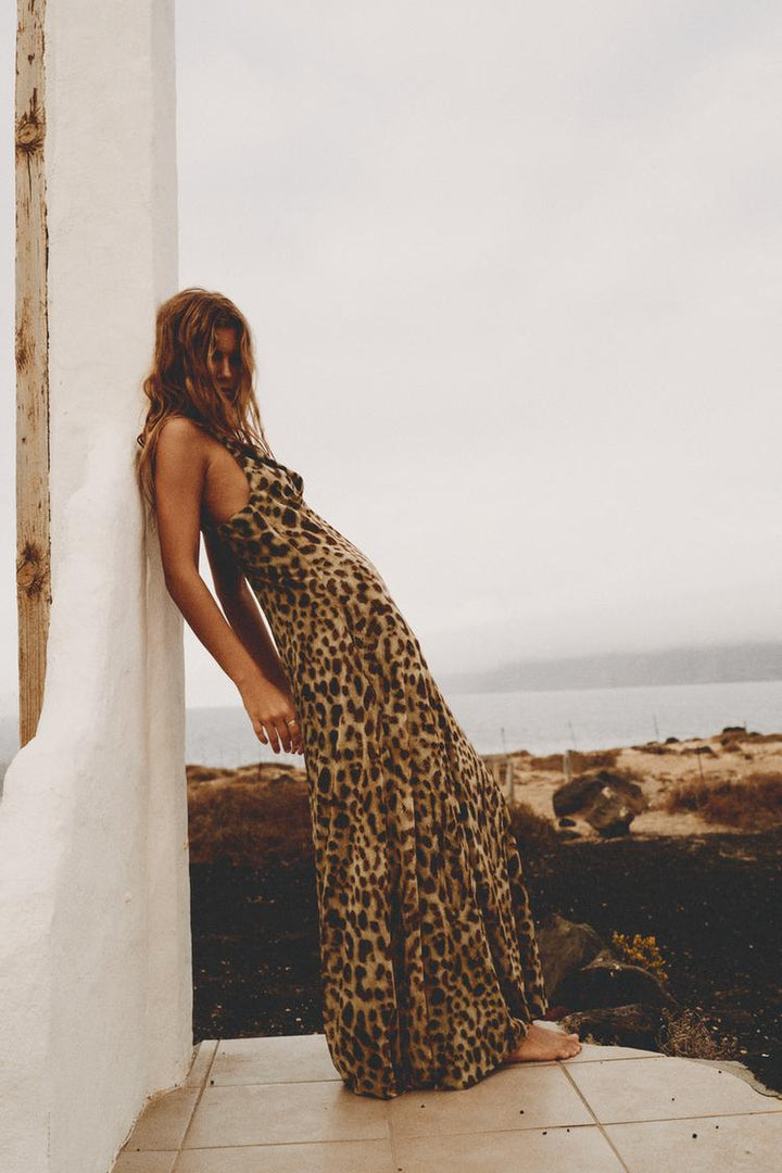 Zelpha Leopard Midi Dress