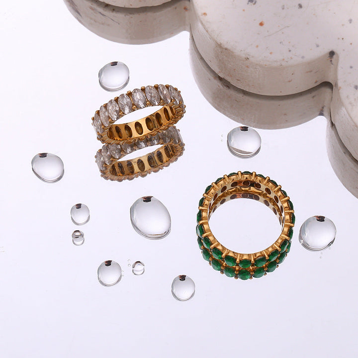 Ara Diamond Simulant Gold Ring