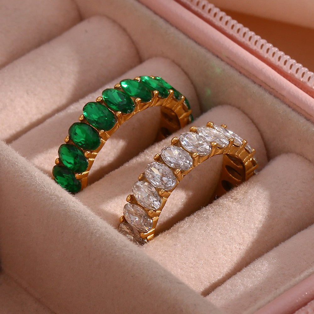 Ara Diamond Simulant Gold Ring