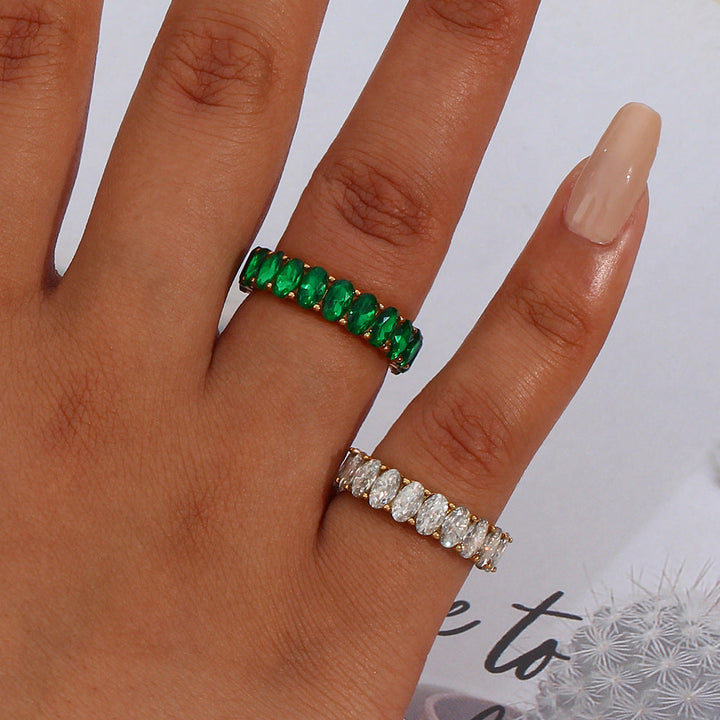 Ara Diamond Simulant Gold Ring
