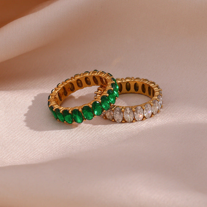 Ara Diamond Simulant Gold Ring