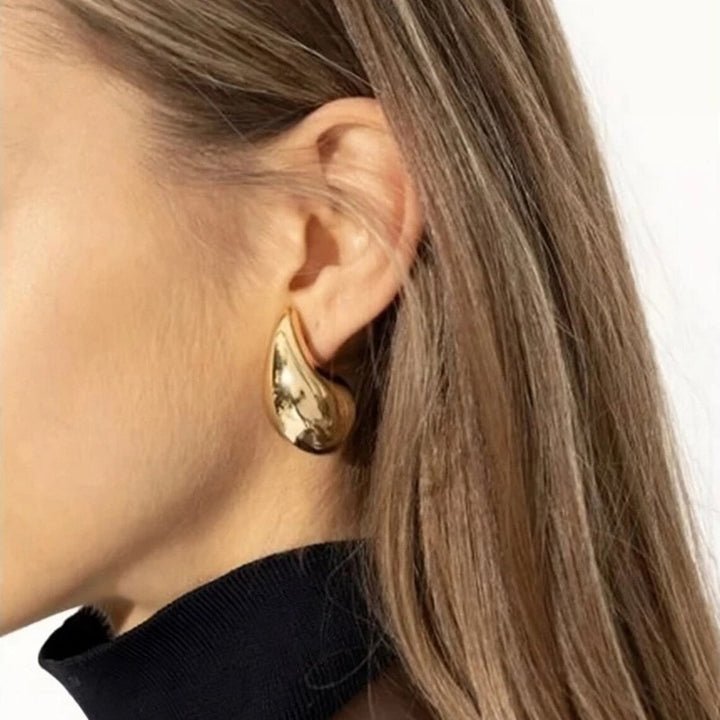 Serenity Teardrop Gold Earrings